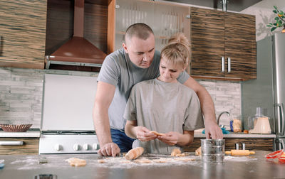 Father and son at home