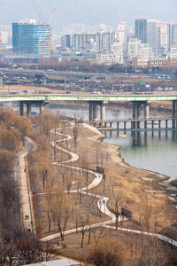 Bridge over river in city