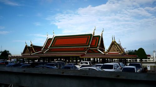Low angle view of temple against clear sky