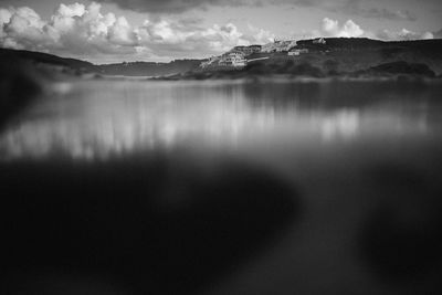 Close-up of water against sky