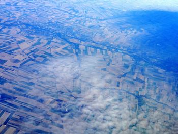 Aerial view of wet snow