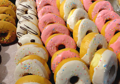 Close-up of donuts