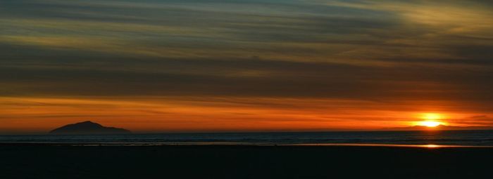 Scenic view of sea at sunset