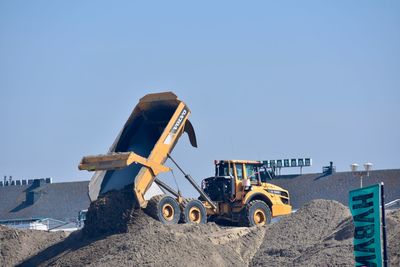 Construction site against clear sky