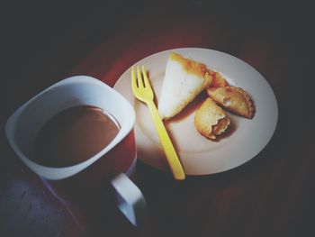 Close-up of breakfast served on table
