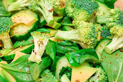 High angle view of chopped vegetables