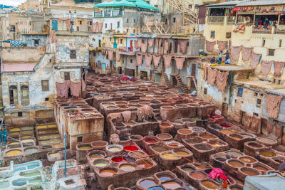 High angle view of old building