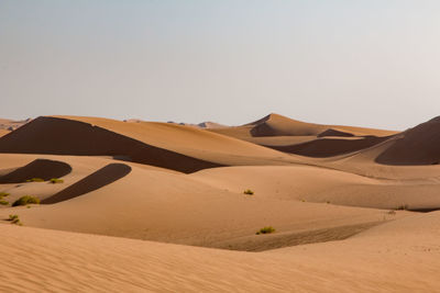 Scenic view of desert against clear sky