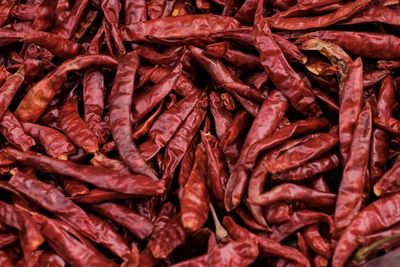 Full frame shot of red chili peppers