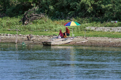 Man in river