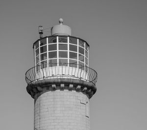 Low angle view of water tower against clear sky