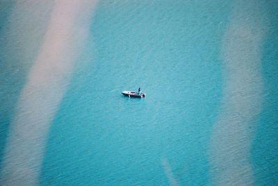 Boat sailing in sea