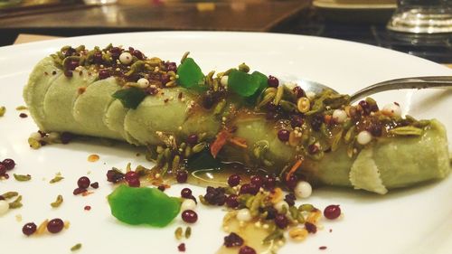 Close-up of salad in plate