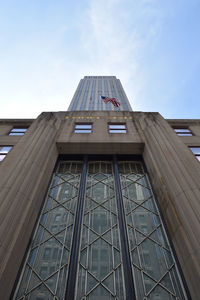 Low angle view of buildings against clear sky