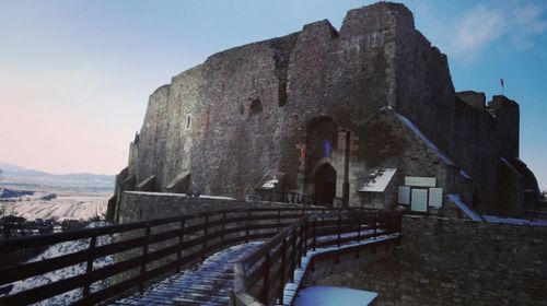 View of old ruin building in winter