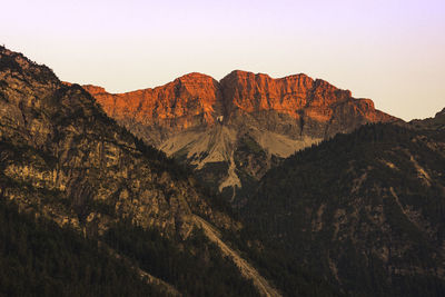 Scenic view of mountains against clear sky