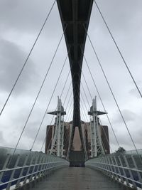 Low angle view of suspension bridge