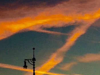 Low angle view of orange sky