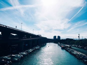 Road passing through city