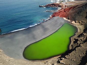 High angle view of sea shore