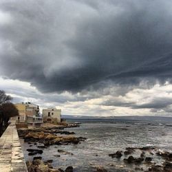 View of sea against cloudy sky