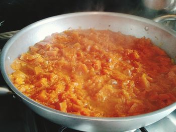 High angle view of food in bowl