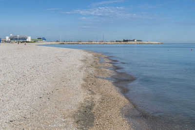 Seafront of fano with a lighthouse
