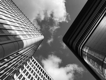 Low angle view of skyscraper against sky