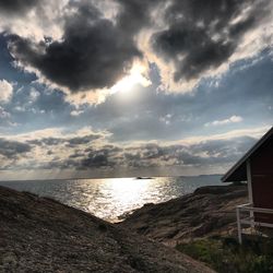 Scenic view of sea against sky at sunset