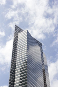 Low angle view of modern buildings against sky