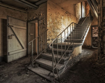 Staircase in abandoned building