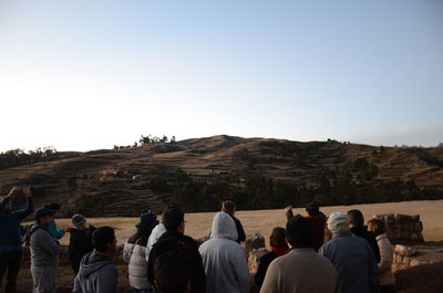 Tourists on mountain