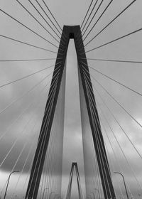 Low angle view of cooper river bridge against sky