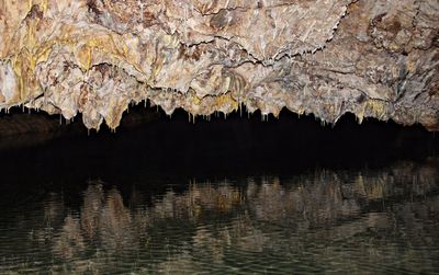 Reflection of rocks in water