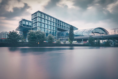 River against cloudy sky