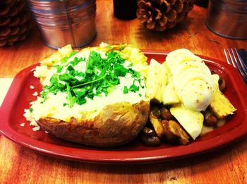 Close-up of served food