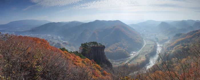 Panoramic view of mountains against sky