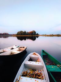 Scenic view of lake against clear sky