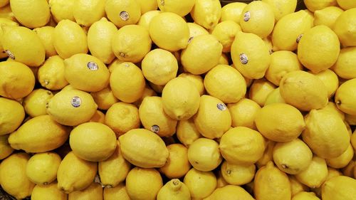 Full frame shot of lemons for sale