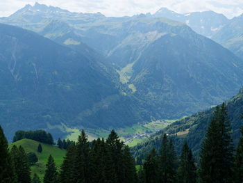 Scenic view of mountains against mountain range