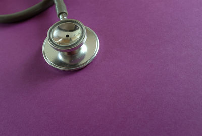 High angle view of electric bulb on table