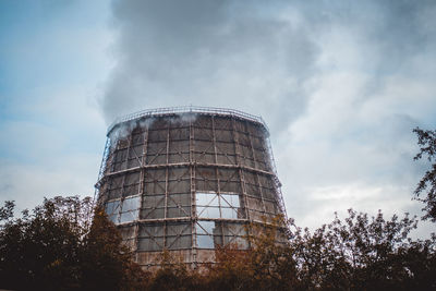 Low angle view of old building against sky