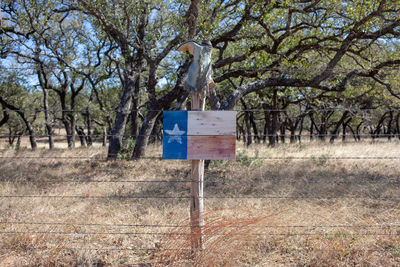 Information sign on field