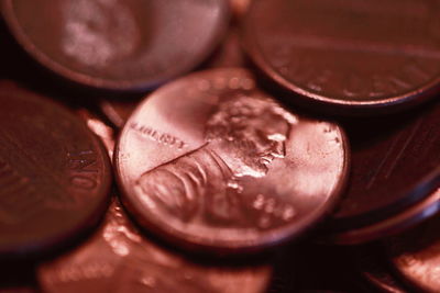 Close-up of coins