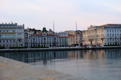 Reflection of buildings in river