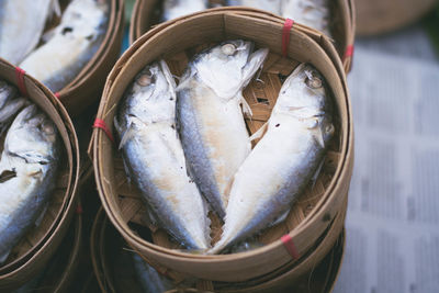 Close-up of fish for sale in market