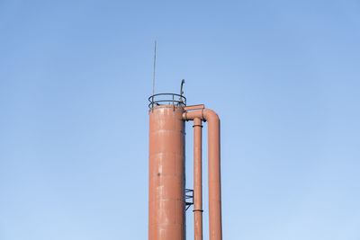 Low angle view of lighthouse against clear sky