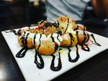 Close-up of sushi on plate