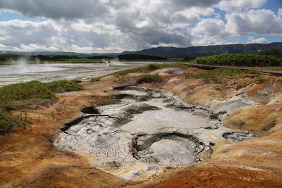 Scenic view of volcanic landscape