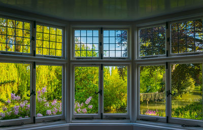 View of building through window